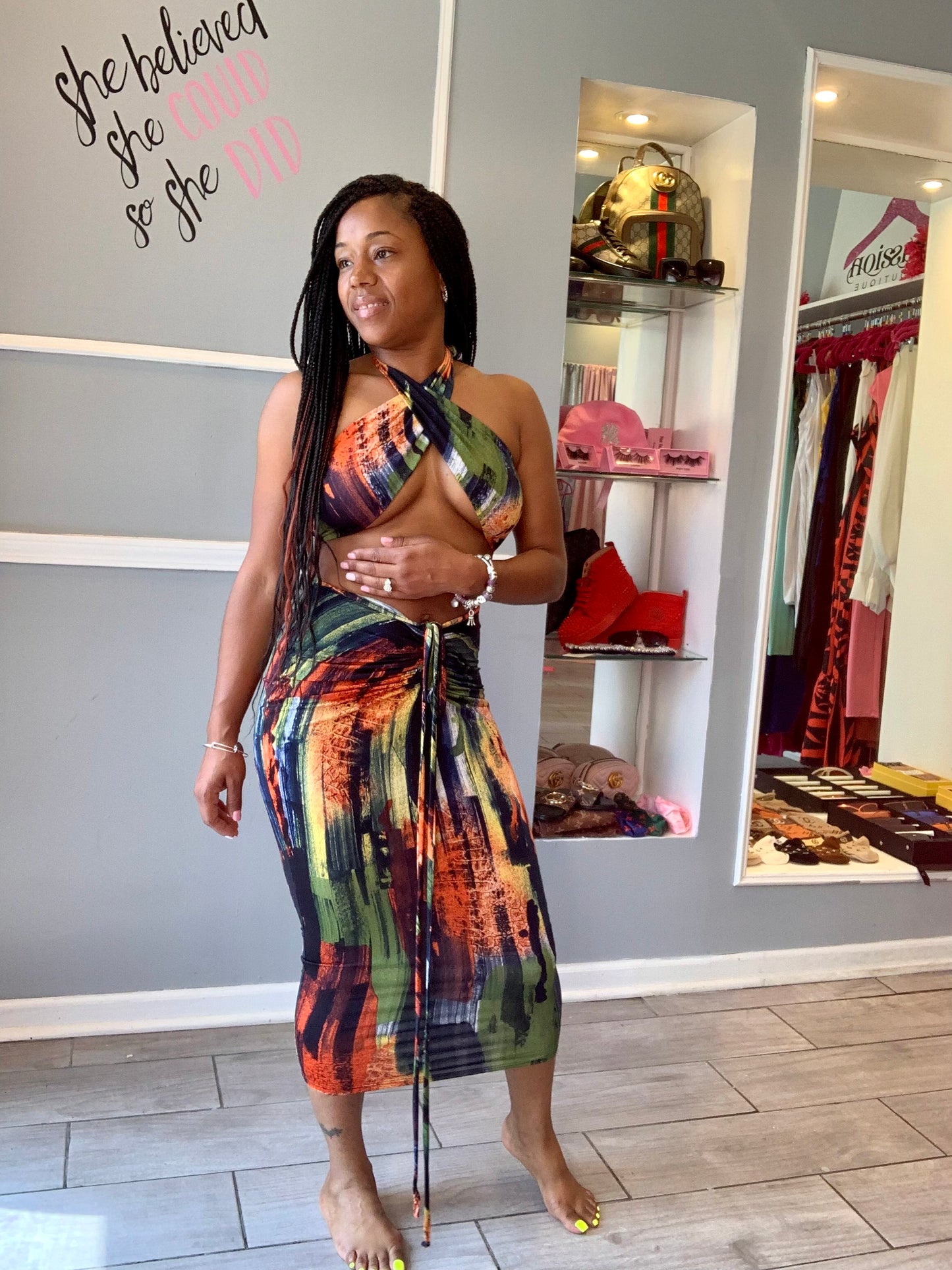 Two piece long skirt set