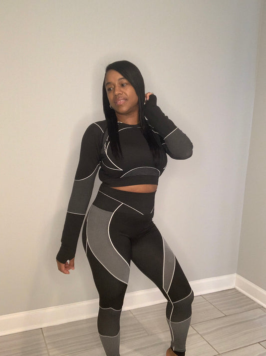 Black Long sleeve activewear set