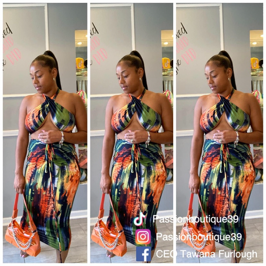 Two piece long skirt set
