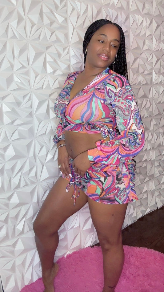 Sheer two piece skirt set